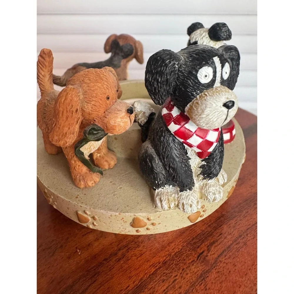 VTG Deb Strain Candle Capper Dogs Figurine Puppy‎ Decor Farmhouse Style